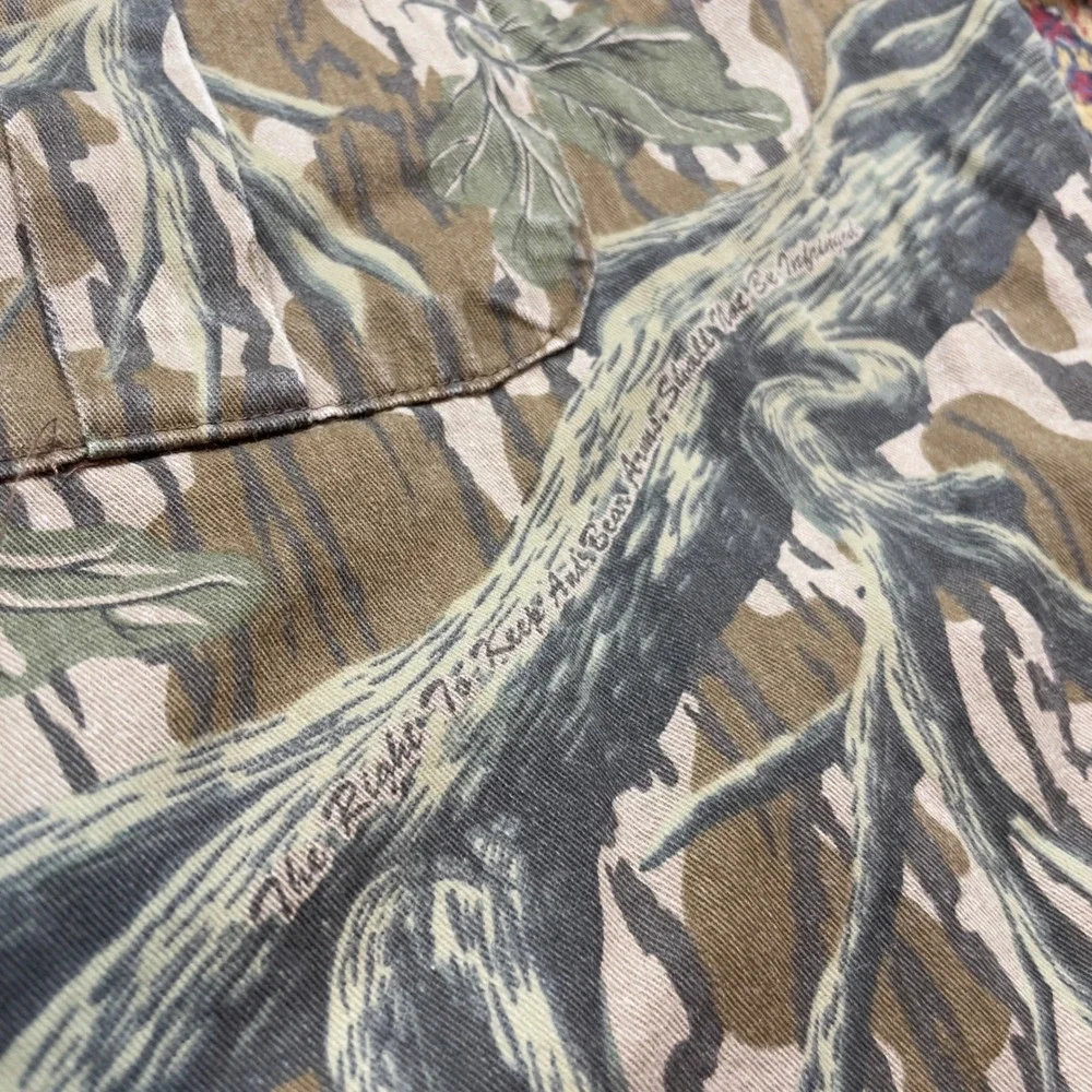 VTG 80s 90s NRA Gun Bark Camouflage Short Sleeve Button Up Shirt XL USA Hunting - Picture 6 of 9